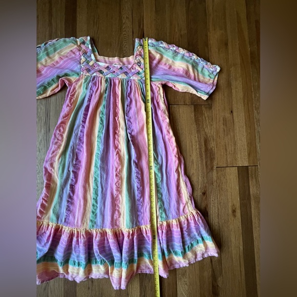 Vintage Ramona Rull 70’s Caftan Cotton Rainbow Dress No Size‎ Boho - Picture 12 of 13